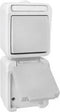 Peranova 102441 Pera Schakel-/stopcontact combinatie spatwaterdicht Lichtgrijs, Donkergrijs