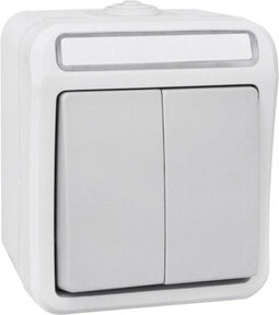 Peranova 102445 Pera Serieschakelaar spatwaterdicht Lichtgrijs, Donkergrijs