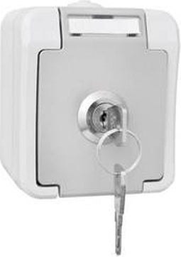 Peranova 102452 Pera Wandcontactdoos met randaarde afsluitbaar spatwaterdicht Lichtgrijs, Donkergrijs