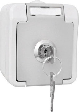 Peranova 103395 Pera Wandcontactdoos met randaarde afsluitbaar spatwaterdicht Lichtgrijs, Donkergrijs