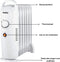 Perel 700W Olieradiator met 7 ribben, instelbare thermostaat, handvat, wielen, oververhittings- en omvalbeveiliging, geruisloze en energiezuinige ruimteverwarmer voor kamers tot 15 m², wit