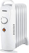 Perel 700W Olieradiator met 7 ribben, instelbare thermostaat, handvat, wielen, oververhittings- en omvalbeveiliging, geruisloze en energiezuinige ruimteverwarmer voor kamers tot 15 m², wit
