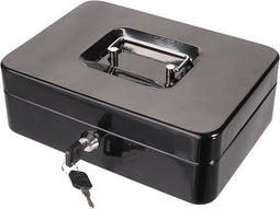 Perel Afsluitbaar geldkistje, inclusief 2 sleutels en muntsorteerder, zwart