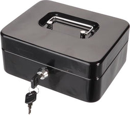 Perel Afsluitbaar geldkistje, inclusief 2 sleutels en uitneembaar inzetstuk, zwart