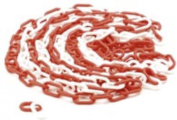 Perel Afzetketting, voor het afbakenen van gevarenzones en beperken van toegang, binnen- en buitengebruik, kunststof, rood/wit, 5 m, 6 mm