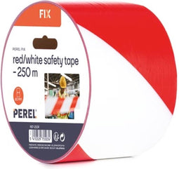 Perel Afzetlint op rol 250 m, ideaal voor tijdelijke afzettingen en evenementen, rood/wit