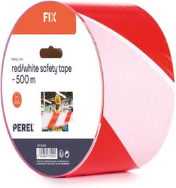 Perel Afzetlint op rol 500 m, ideaal voor tijdelijke afzettingen en evenementen, rood/wit