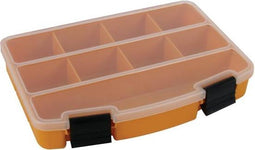 Perel assortimentsdoos, 9 vaste compartimenten, transparant deksel, stapelbaar, 194 x 140 x 33 mm, geel/zwart