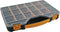 Perel assortimentsdoos, max. 20 compartimenten, 16 tussenschotten, transparant deksel, stapelbaar, 326 x 257 x 48 mm, geel/zwart