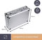 Perel attachékoffer voor laptop en A4-documenten, met 2 cijfersloten, schouderriem en versterkte hoeken, perfect voor dagelijks gebruik, robuust, aluminium, grijs, 460 x 335 x 110 mm