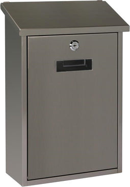 Perel Brievenbus Berlin, wandmontage, met naamplaatje, incl. 2 sleutels, afmetingen (H x B x D) 36.5 x 27 x 10 cm, zilverkleurig
