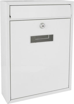 Perel Brievenbus Ibiza, wandmontage, met naamplaatje, incl. 2 sleutels, afmetingen (H x B x D) 36 x 26 x 8 cm, wit