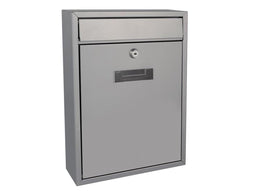 Perel Brievenbus Ibiza, wandmontage, met naamplaatje, incl. 2 sleutels, afmetingen (H x B x D) 36 x 26 x 8 cm, zilvergrijs