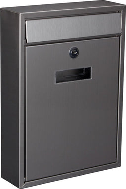 Perel Brievenbus Ibiza, wandmontage, met naamplaatje, incl. 2 sleutels, afmetingen (H x B x D) 36 x 26 x 8 cm, grijs