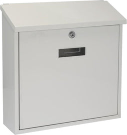 Perel Brievenbus Monaco, wandmontage, met naamplaatje, incl. 2 sleutels, afmetingen (H x B x D) 36.8 x 36.5 x 10 cm, wit