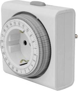 Perel Compacte 24-uurs timer, mechanisch, 230 V, 16 A, 3680 W, Duitse aarding type F, wit