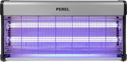 Perel Elektrische insectenverdelger, insectenlamp UV, UV lamp, muggenlamp, vliegenval, anti muggen anti vliegen anti wespen, spanningsrooster 2800 V, 80 m², uitneembare opvangbak, metaal