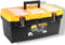 Perel Gereedschapskoffer, polypropyleen, met verwijderbare inlegbak, 3 organizers in het deksel, inklapbaar handvat en metalen sluitingen, zwart/geel, 486 x 267 x 242 mm