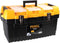 Perel Gereedschapskoffer, polypropyleen, met verwijderbare inlegbak, 3 organizers in het deksel, inklapbaar handvat en metalen sluitingen, zwart/geel, 564 x 310 x 310 mm