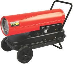 Perel Heteluchtkanon op diesel/kerosine, binnen- en buitengebruik, draagbare heater voor bouwplaatsen, werkplaatsen, garages, industriële ruimtes, laag brandstofverbruik, vlambeveiliging, thermostaatregeling, 320-420 m²