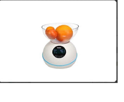 Perel Keukenweegschaal, digitaal, max. 5 kg, tarrafunctie, timer, tijdweergave, automatische uitschakeling, lcd-scherm, lege batterij-indicator, wit