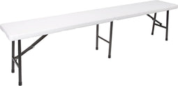 Perel Klapbank, in- en uitklapbaar, weerbestendig, met handvat, ideaal voor picknick, camping, barbecue, feestje, perfect voor binnen en buiten, maximaal 400 kg, wit
