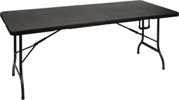 Perel Klaptafel, inklapbaar, weerbestendig, handgreep, houtlook, maximaal 100 kg, zwart