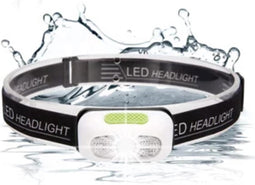 Perel Led hoofdlamp, koplamp led voor joggen lopen kamperen wandelen, verstelbare hoofdband, zaklamp led, superheldere verlichting, helder witte led, aan/uit sensor, oplaadbaar via Micro USB