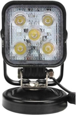 Perel led-schijnwerper, 15 W, 800 lm, 7500°K, neutraalwit, met magnetische voet en sigarettenstekker, aluminium, zwart