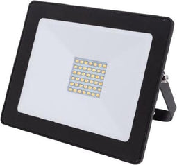 Perel led-schijnwerper, 30 W, 2400 lm, 4000°K, neutraalwit, voor binnen en buiten, verstelbare montagebeugel, aluminium, zwart