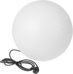 Perel Lichtbol voor tuin, kogellamp met grondpen, gebruik binnen en buiten, Ø 45 cm, 3 m voedingskabel, fitting E27, IP65, wit