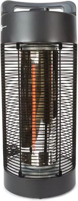 Perel Mobiele terrasverwarmer, 1200 W, carbon, met kantelbeveiliging, 2 warmteniveaus, oscillerend, plensdicht, metaal, zwart