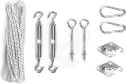 Perel Montagekit met 2 spanwartels, 2 oogbouten, 2 oogplaten, 2 karabijnhaken, nylontouw