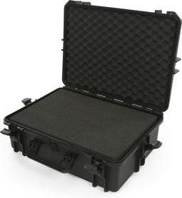 Perel Multifunctionele harde koffer met noppenschuim, waterdicht (IP67), plukschuim, 2 sloten, zwart, 555 x 428 x 211 mm