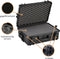 Perel Multifunctionele harde koffer met noppenschuim, waterdicht (IP67), plukschuim, 2 sloten, zwart, 555 x 428 x 211 mm