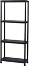 Perel Opbergrek met 4 legplanken, montage zonder gereedschap, inclusief muurbevestigingsbeugels, capaciteit per schap 20 kg, 60 x 30 x 138 cm, 3.2 kg, polypropyleen, zwart