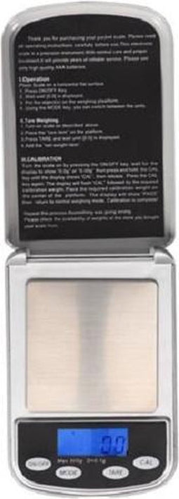 Perel Precisieweegschaal, digitaal, 0.1 g tot 500 g, tarrafunctie, automatische uitschakeling, lcd-scherm met achtergrondverlichting, grijs