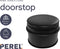 Perel Roestvrijstalen deurstopper, zonder boren, met antislip rubberen onderkant, 75 mm hoog en 90 mm diameter, voor een subtiele maar effectieve grip, ideaal voor elk interieur, zwart, 1 kg