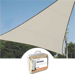 Perel Schaduwdoek, waterafstotend, 3.6 x 3.6 x 3.6 m, 160 g/m², polyester, driehoek, crème