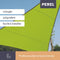 Perel Schaduwdoek, waterafstotend, 3.6 x 3.6 x 3.6 m, 160 g/m², polyester, driehoek, limoengroen
