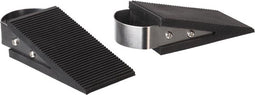 Perel Set deurstoppers, wigvorm, zwart rubber, RVS greep, 49 x 30 x 120 mm, 2 stuks