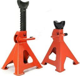 Perel Set met 2 verstelbare assteunen, 2 stuks, draagvermogen 2 ton per steun, in hoogte verstelbaar van 135 tot 430 mm, stevig staal met veiligheidspin, geschikt voor auto-onderhoud en werkplaats