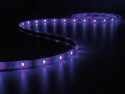 Perel Set met muziekgestuurde ledstrip, met 150 heldere 5050 leds, RGB-controller en voeding, eenvoudige bediening via meegeleverde IR afstandsbediening, flexibel en zelfklevend, siliconencoating, 5 meter lang