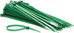 Perel Set nylon kabelbinders 4.6x200mm - Groen, UV-bestendig, 100 st.