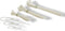 Perel Set nylon kabelbinders, diverse afmetingen, wit, UV-bestendig, 75 stuks