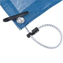 Perel Spanners voor dekzeil, elastisch, met haak, rubber, wit/zwart, 4 stuks