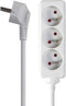 Perel Stekkerdoos, 3 stopcontacten met penaarde (type E), kabel 1.5 m, 3G1.5, gebruik binnenshuis, wit