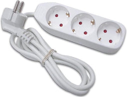 Perel Stekkerdoos, 3 stopcontacten met randaarde (type F), kabel 1.5 m, 3G1.5, gebruik binnenshuis, wit