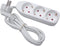 Perel Stekkerdoos, 3 stopcontacten met randaarde (type F), kabel 1.5 m, 3G1.5, gebruik binnenshuis, wit