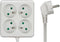 Perel Stekkerdoos, 4 stopcontacten met penaarde (type E), kabel 1.5 m, 3G1.5, gebruik binnenshuis, vierkant, wit